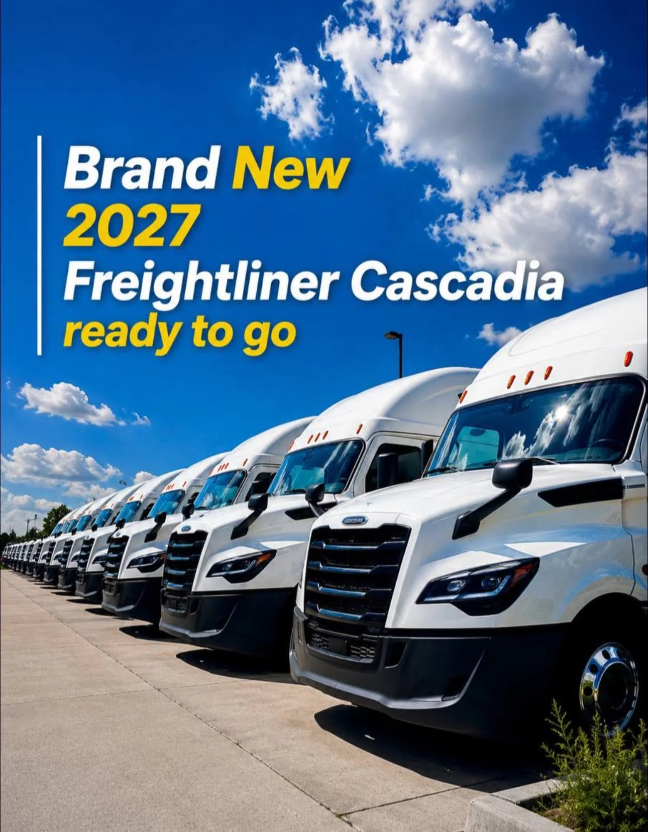 New Freightliner Cascadia trucks in the Max Freight fleet